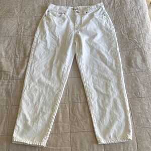 Madewell The Petite Slouchy Boyjean in Tile White